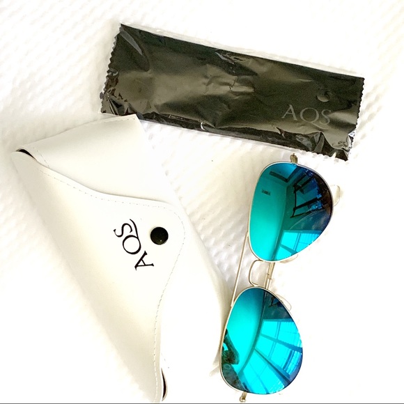 AQS Accessories - EUC-AQS James JMS007 UnisexAviator BlueSunglasses